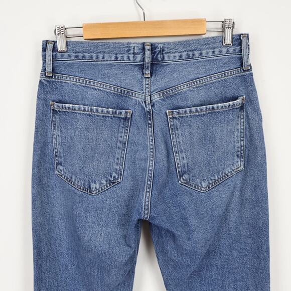Agolde High Rise Straight Leg Riley Crop Raw Hem Denim Jean Size 27 - Picture 7 of 9